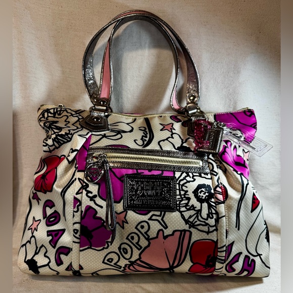 Coach Poppy Y2K Rare Tote + Matching Wristlet Set Clean Excellent - Picture 3 of 17